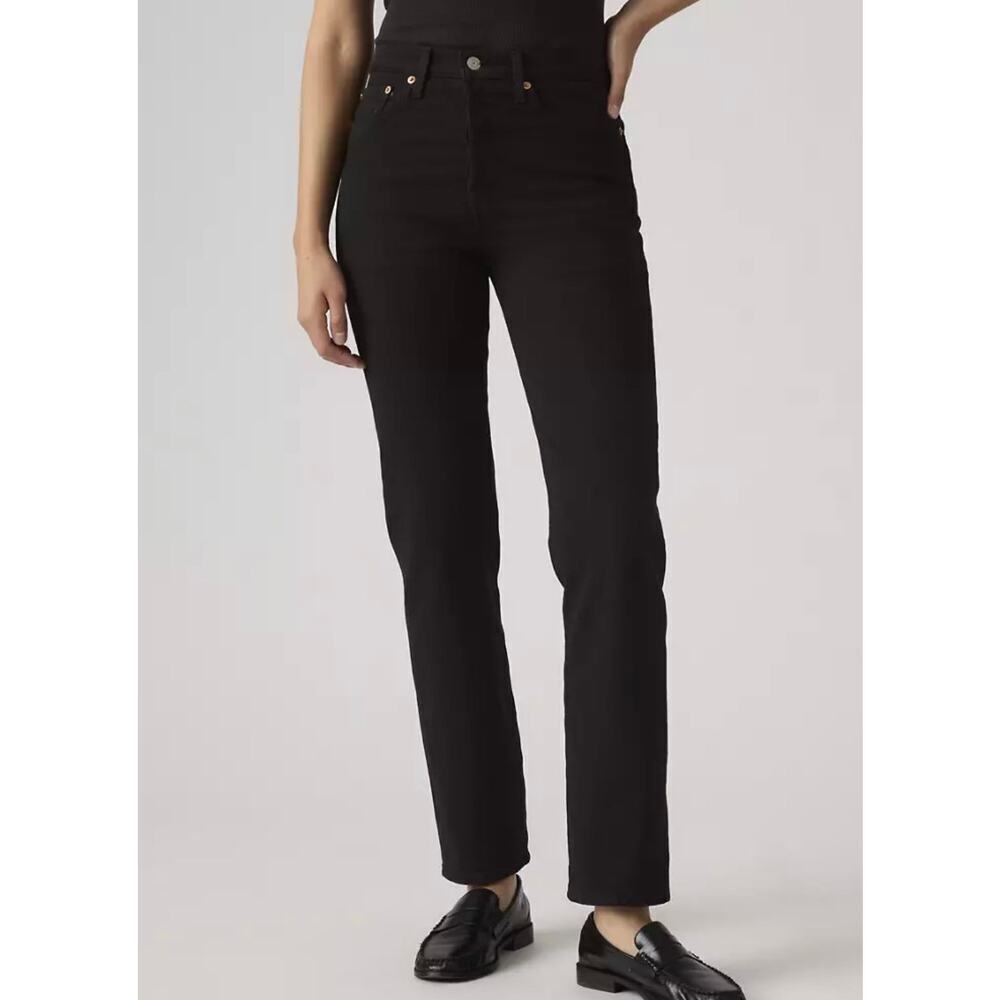 Levi’s Wedgie Straight Ankle Jeans Black Sprout